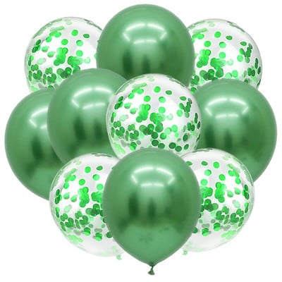 10 ΤΕΜ. Χρυσό Ασημί Μεταλλικό Λατέξ Μπαλόνια Κομφετί Baby Shower Γάμος Πρωτοχρονιάτικα Διακοσμητικά για πάρτι γενεθλίων Matte Globos