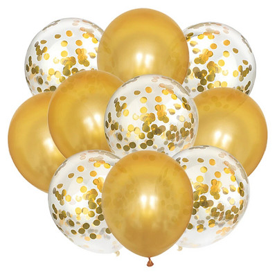 10 ΤΕΜ. Χρυσό Ασημί Μεταλλικό Λατέξ Μπαλόνια Κομφετί Baby Shower Γάμος Πρωτοχρονιάτικα Διακοσμητικά για πάρτι γενεθλίων Matte Globos