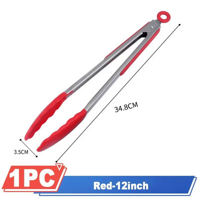 7/9/12 inča Male silikonske kopče Hvataljke za kruh, roštilj, odreske, kopče za hranu, roštilj, kuhanje, pečenje, salata, kuhinjski pribor