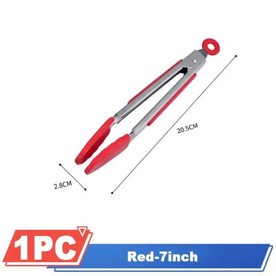 7/9/12 inča Male silikonske kopče Hvataljke za kruh, roštilj, odreske, kopče za hranu, roštilj, kuhanje, pečenje, salata, kuhinjski pribor
