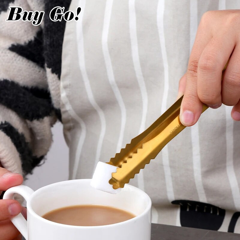 1 db arany mini jégcsipesz rozsdamentes acél arany cukorbilincs kávé jégkockafogóhoz ételtálaló klip party bár konyhai edények