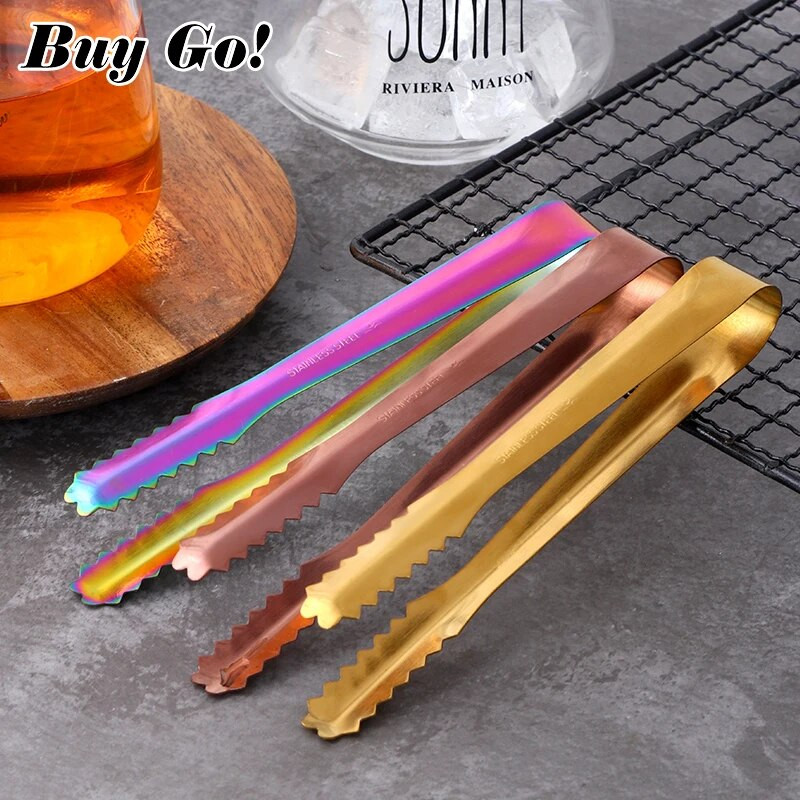 1 db arany mini jégcsipesz rozsdamentes acél arany cukorbilincs kávé jégkockafogóhoz ételtálaló klip party bár konyhai edények