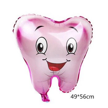 1 τεμ. Μεγάλο φύλλο δοντιού Αερόστατα Παιδικά Υπέροχα φουσκωτά ροζ μπλε Globos Χρόνια πολλά Διακοσμητικά για πάρτι Baby Shower Boy Girl