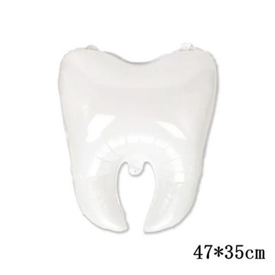 1 vnt. dideli dantų folijos oro balionai vaikams Puikūs pripučiami rožiniai mėlyni gaubliai su gimtadienio vakarėlio dekoracijomis Vaikų dušas berniukui mergaitei