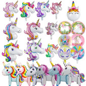 Crtani jednorog Tema aluminijske folije Balon Rođendanska zabava Dekoracija Balon Djevojčica Baby Shower