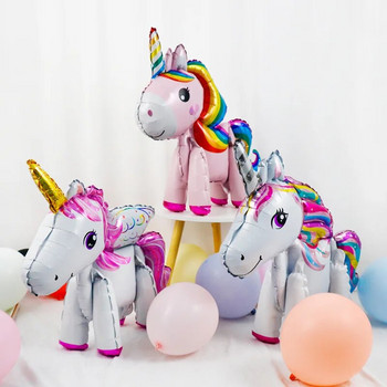Θέμα κινουμένων σχεδίων Unicorn Ταινία αλουμινίου Μπαλόνι Διακόσμηση πάρτι γενεθλίων Μπαλόνι κορίτσι Baby Shower