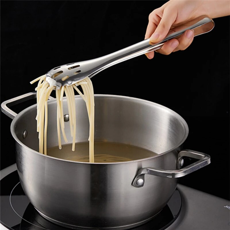 304 Nerūdijančio plieno ilgų rankų virtuvės maisto žnyplės Kiaušinių duonos makaronų salotų spaustukas Grilio spaustukas Virtuvės reikmenys Maisto gaminimo reikmenys