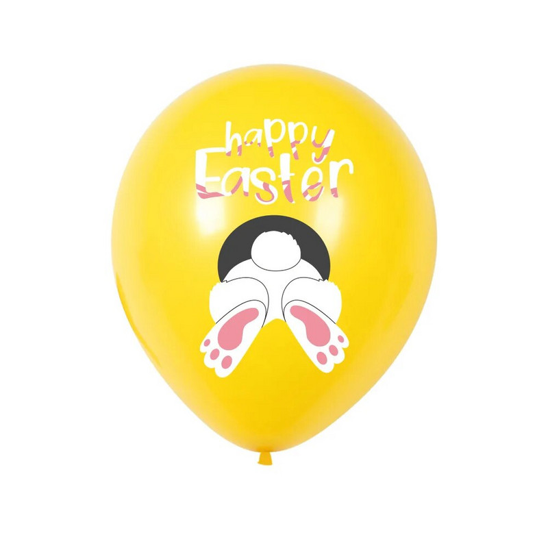 Šareno jaje s otisnutim zečevim ukrasima za zabavu za sretan Uskrs, 12-inčni set uskršnjih lateks balona