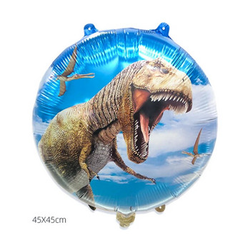 Големи 4D динозаври Фолиеви балони Jungle Animal Boys Birthday Party Decors Jurassic Dragon Kids Toys Air Globos Supplies