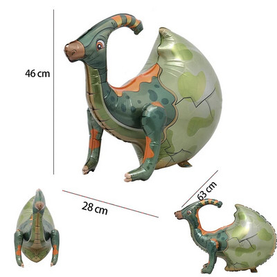 Dideli 4D dinozaurų folijos balionai Džiunglių gyvūnų berniukų gimtadienio vakarėlių dekorai Juros periodo drakonų vaikams žaislai oro gaublių reikmenys