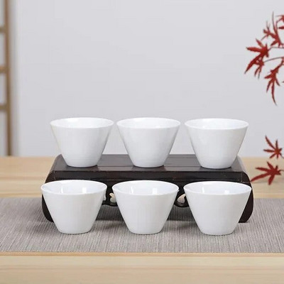 NLSLASI kínai fehér porcelán teáscsésze Zen stílusú kerámia Teáskészlet Kézzel rajzolt mesterpohár személyes teáscsésze Háztartási 6 db
