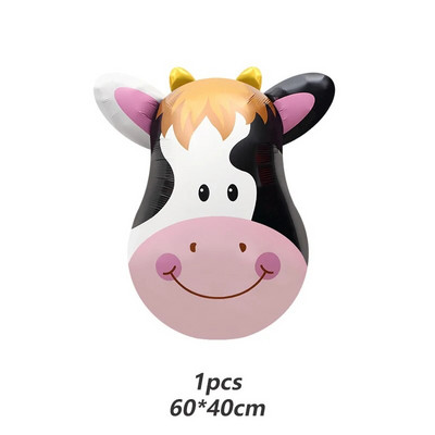 40-инчови балони с номера с печат на крава 1-9 Голяма фигура Хелиев балон Holy Cow Im One Birthday Cowgirl Theme Party Decor DIY Supplies