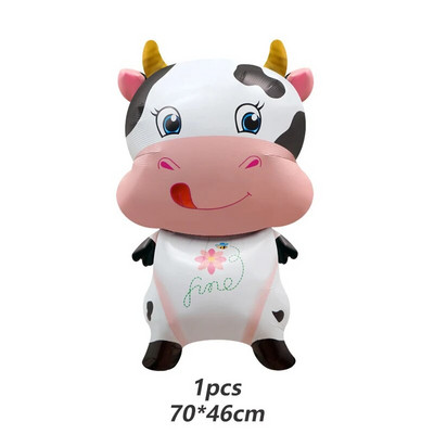 40-инчови балони с номера с печат на крава 1-9 Голяма фигура Хелиев балон Holy Cow Im One Birthday Cowgirl Theme Party Decor DIY Supplies