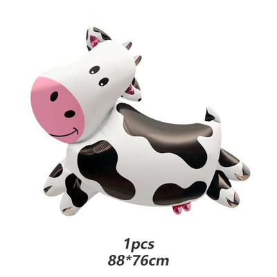 40-инчови балони с номера с печат на крава 1-9 Голяма фигура Хелиев балон Holy Cow Im One Birthday Cowgirl Theme Party Decor DIY Supplies