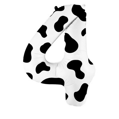 40-инчови балони с номера с печат на крава 1-9 Голяма фигура Хелиев балон Holy Cow Im One Birthday Cowgirl Theme Party Decor DIY Supplies