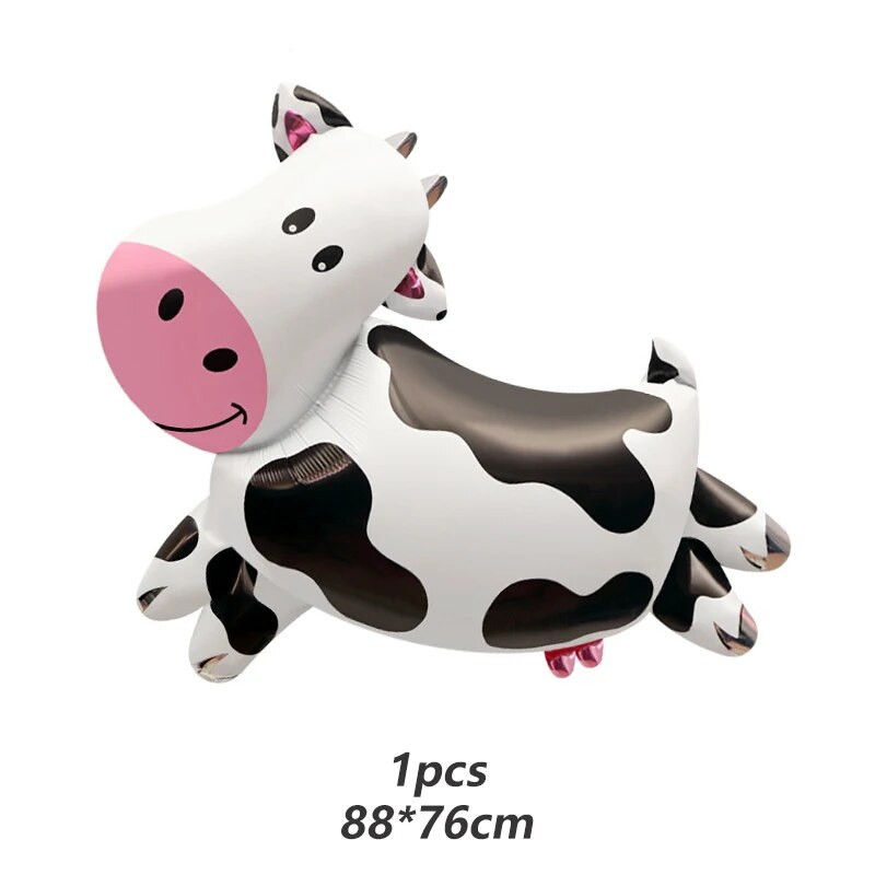 40-инчови балони с номера с печат на крава 1-9 Голяма фигура Хелиев балон Holy Cow Im One Birthday Cowgirl Theme Party Decor DIY Supplies