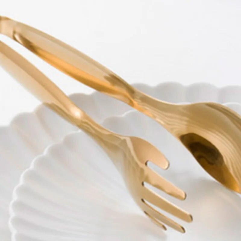 Щипки за храна от неръждаема стомана Златни кухненски прибори Бюфет Инструменти за готвене Щипки за барбекю Щипки за хляб Пържола Cocina Джаджи Кухненски прибори