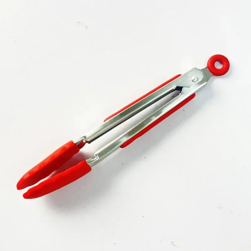 Szilikon ételfogó rozsdamentes acél konyhai fogók Szilikon csúszásmentes főzőcsipesz BBQ saláta eszközök Grill konyhai kiegészítők