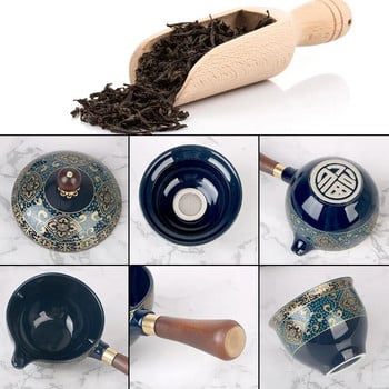 Κεραμικό φλιτζάνι τσαγιού 360 Rotation Tea Maker and Infuser for Puer Porcelain Chinese Gongfu Tea Set Flowers Exquisite Shape