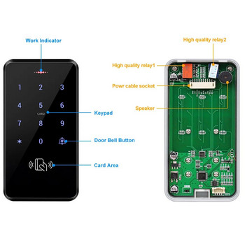 IP68 Αδιάβροχο πληκτρολόγιο RFID 125KHz Αυτόνομο πληκτρολόγιο ελέγχου πρόσβασης με οθόνη αφής + 10 τμχ Μπρελόκ RFID