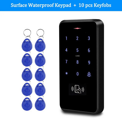 IP68 ūdensizturīgs RFID 125KHz savrupa piekļuves kontroles tastatūra ar skārienekrāna paneli + 10 gab RFID tālvadības pultis