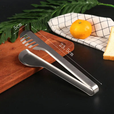 Мултистилови златни щипки за храна Щипка за пържоли за хляб Щипка за пържола от неръждаема стомана Скоба за източване на маслото с незалепващо покритие Домашни кухненски аксесоари Прибори