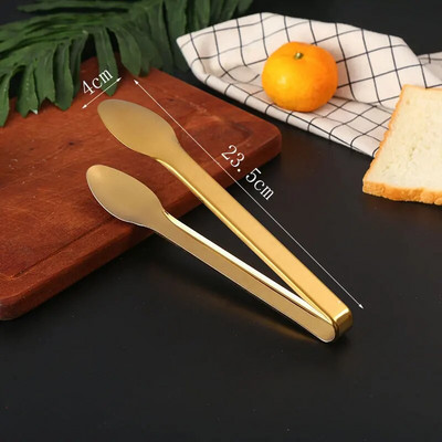 Мултистилови златни щипки за храна Щипка за пържоли за хляб Щипка за пържола от неръждаема стомана Скоба за източване на маслото с незалепващо покритие Домашни кухненски аксесоари Прибори