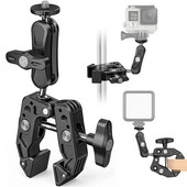 Super Clamp Camera Clamp Mount Monitor 360° Ballhead Magic Arm Adapter 1/4"-20 3/8" Canoni Nikoni DSLR-kaamera/Gopro/Lightsi jaoks