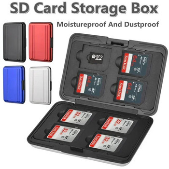 12 слота Водоустойчив калъф за SD карта Държач за Micro SD карта за Microsd калъф Мека вътрешност от пяна Кутия за съхранение на карта с памет с ремък