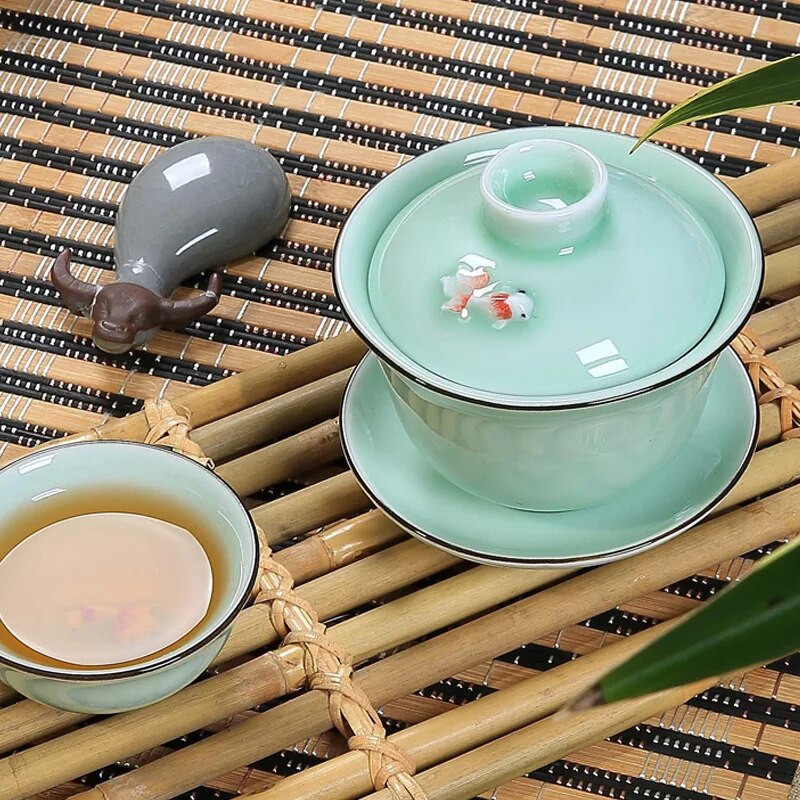 Dehua Gaiwan Lonac za čaj China Gai Wan Kineska šalica za čaj s poklopcem i tanjurićem Keramička juha Shen Puer Japanska Te šalica Tibetanska zdjelica Bar