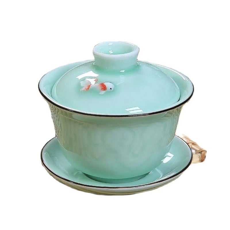 Dehua Gaiwan Lonac za čaj China Gai Wan Kineska šalica za čaj s poklopcem i tanjurićem Keramička juha Shen Puer Japanska Te šalica Tibetanska zdjelica Bar