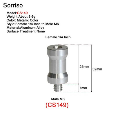 Βίδα μετατροπής κάμερας από αρσενικό σε θηλυκό 1/4''3/8'' ίντσας 20 σπειρωμάτων σταθερή μετατροπή βάσης για τρίποδο ελαφριάς βάσης Dslr