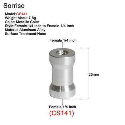 Βίδα μετατροπής κάμερας από αρσενικό σε θηλυκό 1/4''3/8'' ίντσας 20 σπειρωμάτων σταθερή μετατροπή βάσης για τρίποδο ελαφριάς βάσης Dslr