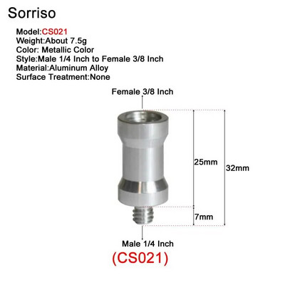 Βίδα μετατροπής κάμερας από αρσενικό σε θηλυκό 1/4''3/8'' ίντσας 20 σπειρωμάτων σταθερή μετατροπή βάσης για τρίποδο ελαφριάς βάσης Dslr