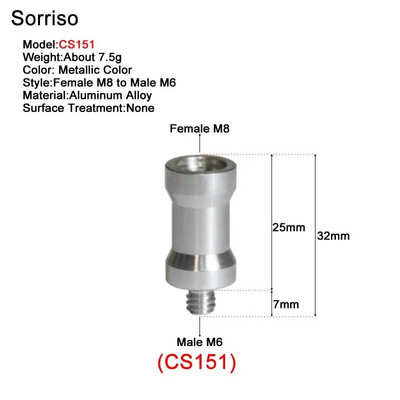 Βίδα μετατροπής κάμερας από αρσενικό σε θηλυκό 1/4''3/8'' ίντσας 20 σπειρωμάτων σταθερή μετατροπή βάσης για τρίποδο ελαφριάς βάσης Dslr