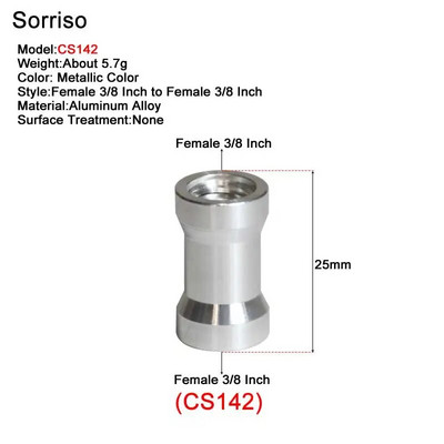 Βίδα μετατροπής κάμερας από αρσενικό σε θηλυκό 1/4''3/8'' ίντσας 20 σπειρωμάτων σταθερή μετατροπή βάσης για τρίποδο ελαφριάς βάσης Dslr