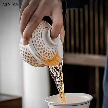 Традиционни китайски сервизи за чай, керамичен костюм за чаша чай Gaiwan, консумативи за чаена церемония, персонализирана настойка за чай, ръчно изработени чайници, подаръци