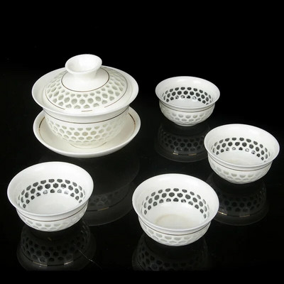 Hagyományos kínai teáskészletek Kerámia Gaiwan teáscsésze öltöny teásszertartáshoz szükséges kellékek testreszabott teainfúzor Kézzel készített teáskészletek ajándékok