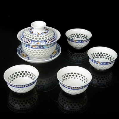 Hagyományos kínai teáskészletek Kerámia Gaiwan teáscsésze öltöny teásszertartáshoz szükséges kellékek testreszabott teainfúzor Kézzel készített teáskészletek ajándékok