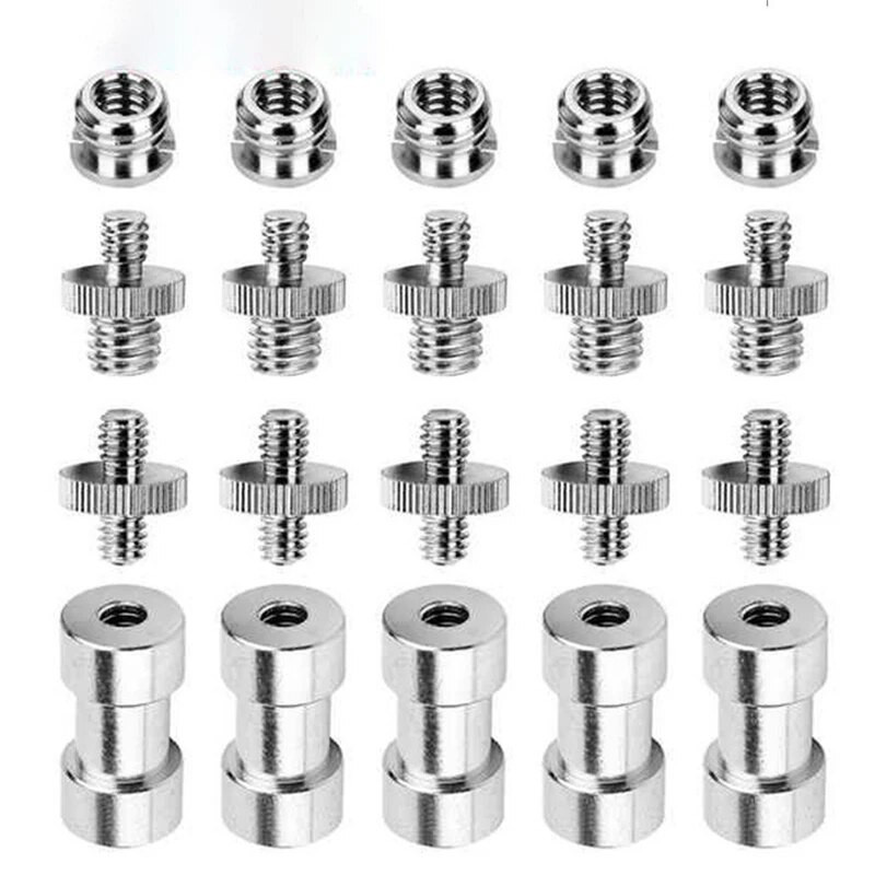 1/4 sraigtinė kamera 3/8 colių keitiklio srieginiai varžtai, montuojami blykstės karšto bato adapteris trikojo sriegio šviesos stovo plokštė 1/4" 3/8" rinkinys