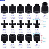 Pārveidošanas skrūve 1/4 uz M4 M5 M6 M8 M10 collu projektora kronšteina adaptera fotografēšanas piederumi kameras statīva lodgalvai