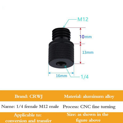 Pārveidošanas skrūve 1/4 uz M4 M5 M6 M8 M10 collu projektora kronšteina adaptera fotografēšanas piederumi kameras statīva lodgalvai