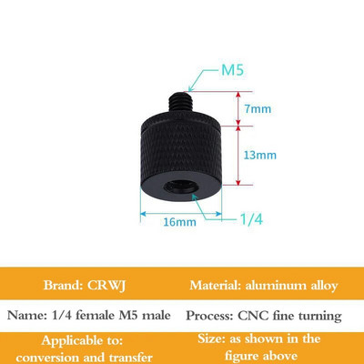 Pārveidošanas skrūve 1/4 uz M4 M5 M6 M8 M10 collu projektora kronšteina adaptera fotografēšanas piederumi kameras statīva lodgalvai