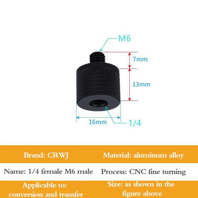 Pārveidošanas skrūve 1/4 uz M4 M5 M6 M8 M10 collu projektora kronšteina adaptera fotografēšanas piederumi kameras statīva lodgalvai