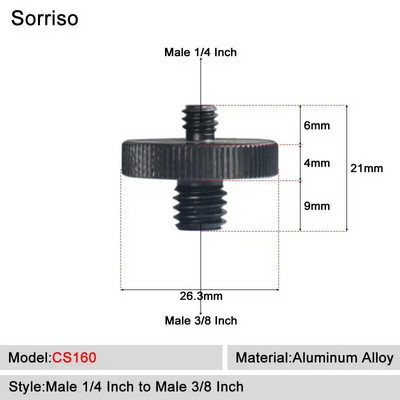 Kamera Vijak muški 1/4`` do 1/4 3/8 5/8 M4 M5 M6 M8 M10 M12 inča Adapter za montiranje na stativ Ploča za brzo otpuštanje za Dslr kuglastu glavu