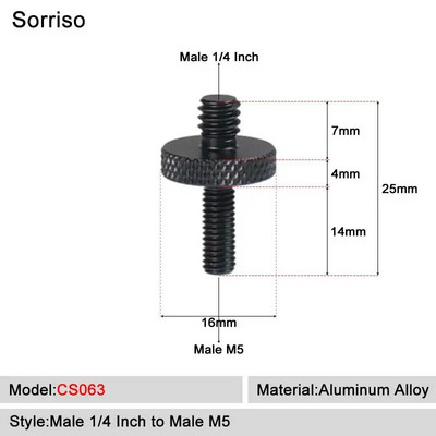 Kamera Vijak muški 1/4`` do 1/4 3/8 5/8 M4 M5 M6 M8 M10 M12 inča Adapter za montiranje na stativ Ploča za brzo otpuštanje za Dslr kuglastu glavu