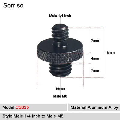 Kamera Vijak muški 1/4`` do 1/4 3/8 5/8 M4 M5 M6 M8 M10 M12 inča Adapter za montiranje na stativ Ploča za brzo otpuštanje za Dslr kuglastu glavu