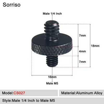 Kamera Vijak muški 1/4`` do 1/4 3/8 5/8 M4 M5 M6 M8 M10 M12 inča Adapter za montiranje na stativ Ploča za brzo otpuštanje za Dslr kuglastu glavu