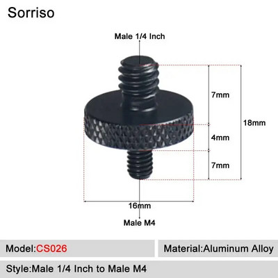 Kamera Vijak muški 1/4`` do 1/4 3/8 5/8 M4 M5 M6 M8 M10 M12 inča Adapter za montiranje na stativ Ploča za brzo otpuštanje za Dslr kuglastu glavu