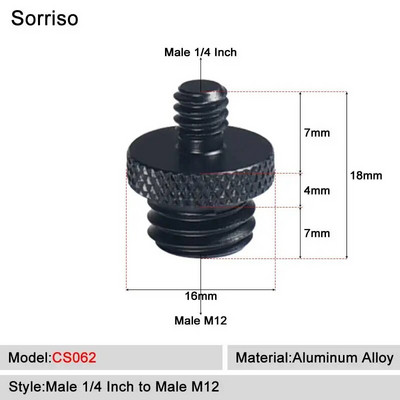 Kamera Vijak muški 1/4`` do 1/4 3/8 5/8 M4 M5 M6 M8 M10 M12 inča Adapter za montiranje na stativ Ploča za brzo otpuštanje za Dslr kuglastu glavu